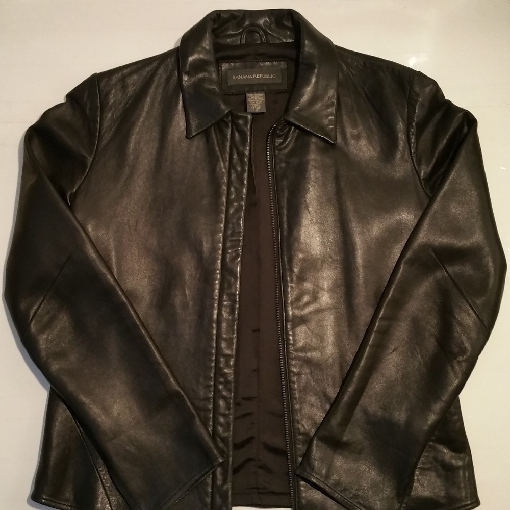 BANANA REPUBLIC Women’s Small Leather Zip Jacket